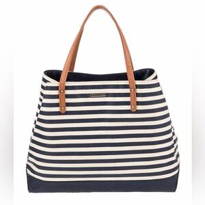 Rebecca Minkoff Nautical Striped Tote Bag with Tan Handles